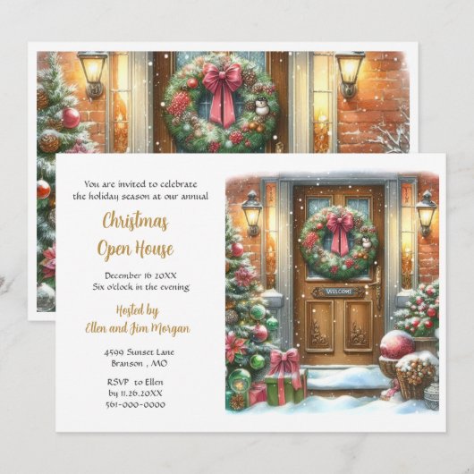 Kerstfeestdag Kaart (Voorkant / Achterkant)