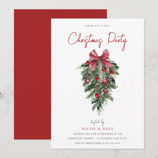 kerstfeestdag kaart (Voorkant / Achterkant)