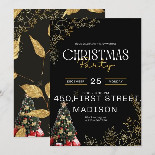 kerstfeestdag kaart (Voorkant / Achterkant)