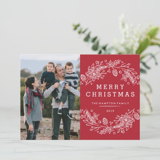 kerstfeestdag Kaart - Berry (Staand voorkant)