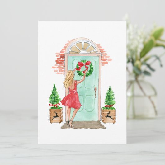 Kerstfeestdag Kaart "kerstmis" (Staand voorkant)
