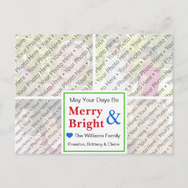 kerstfeestdag — Kaart met aangepaste foto's