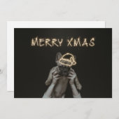 Kerstfeestdag Kaart van Pug Dog (Voorkant / Achterkant)