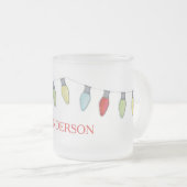 Kerstfeestdag - Kaartlampjes kort en eenvoudig Matglas Koffiemok (Voorkant rechts)