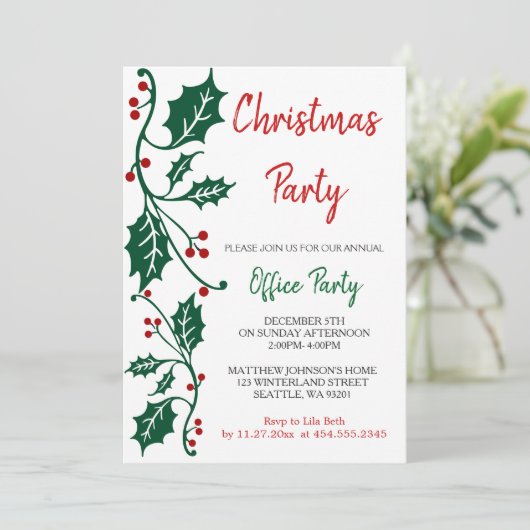 kerstfeestdag — Kantoor Kaart (Staand voorkant)