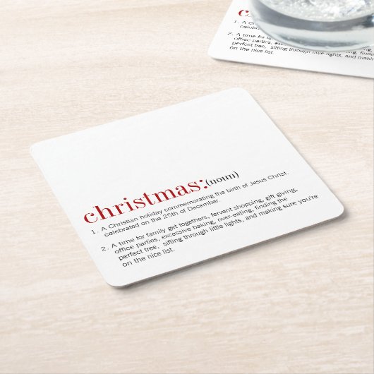 Kerstfeestdag Kartonnen Onderzetters (Schuin)