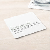 Kerstfeestdag Kartonnen Onderzetters (Schuin)