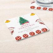 Kerstfeestdag Kartonnen Onderzetters (Schuin)