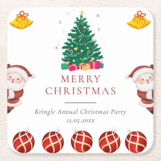 Kerstfeestdag Kartonnen Onderzetters (Voorkant)