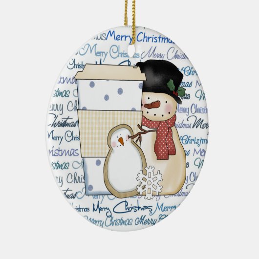 Kerstfeestdag Keramisch Ornament (Rechts)