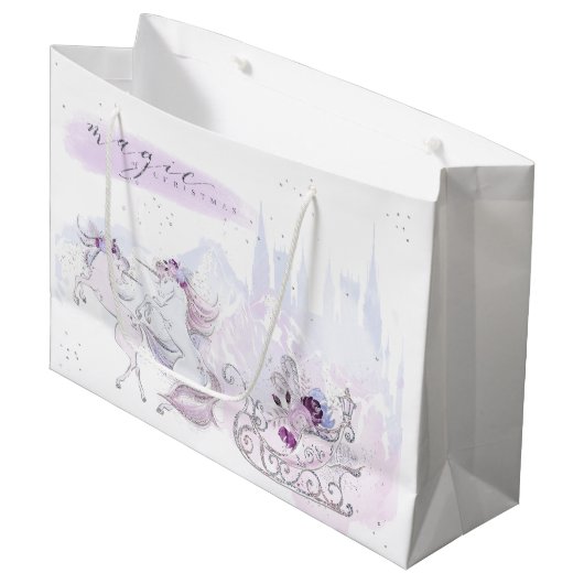 Kerstfeestdag - Kerstakermagisch - Unicorns Groot Cadeauzakje (Voorkant Gekanteld)