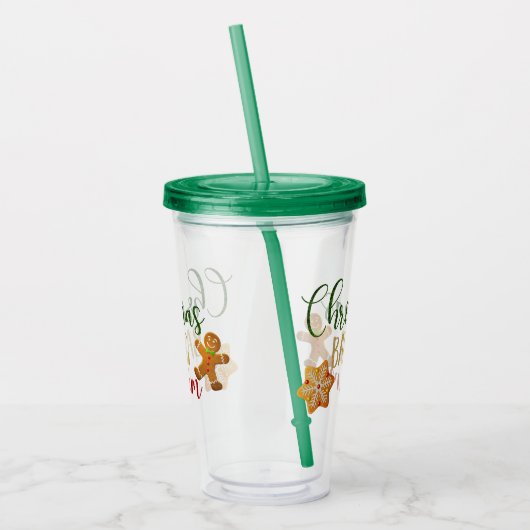 Kerstfeestdag - "kerstbakteam" acryl drinkbeker (Links)