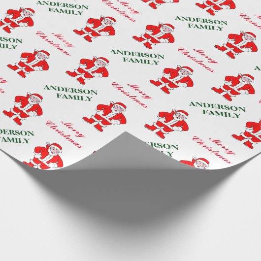 kerstfeestdag kerstcadeau-monogram cadeaupapier (Hoek)