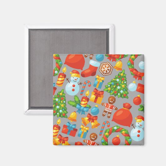 Kerstfeestdag  kerstcadedag Waterverf Magneet (Voorkant / Achterkant)