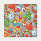 Kerstfeestdag  kerstcadedag Waterverf Magneet (Voorkant)