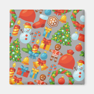 Kerstfeestdag kerstcadedag Waterverf Magneet