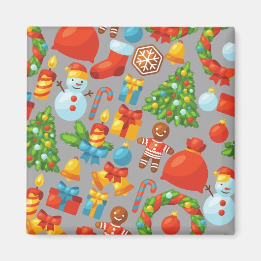 Kerstfeestdag  kerstcadedag Waterverf Magneet (Voorkant)