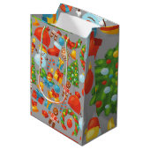 Kerstfeestdag  kerstcadedag Waterverf Medium Cadeauzakje (Voorkant Gekanteld)