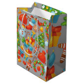 Kerstfeestdag  kerstcadedag Waterverf Medium Cadeauzakje (Achterkant Gekanteld)