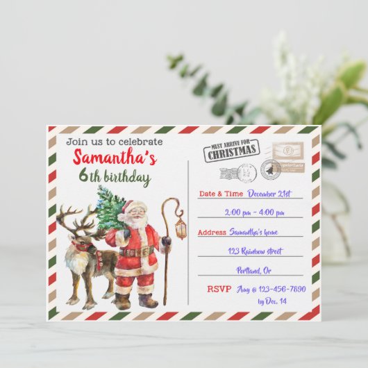 Kerstfeestdag kerstfeest kaart (Staand voorkant)