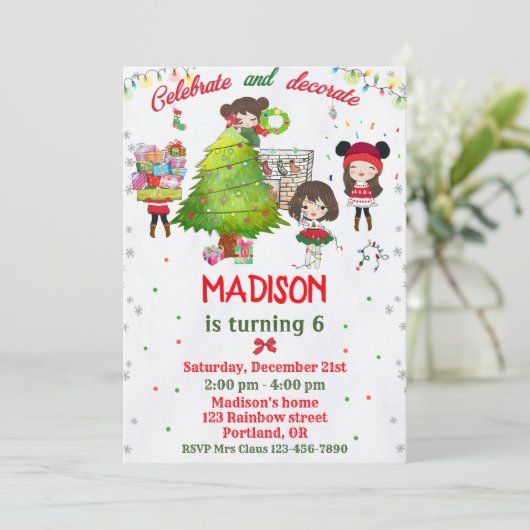 Kerstfeestdag kerstfeest kaart (Staand voorkant)