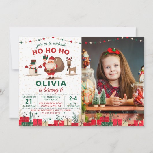 kerstfeestdag kerstfeestdag foto kaart (Voorkant)