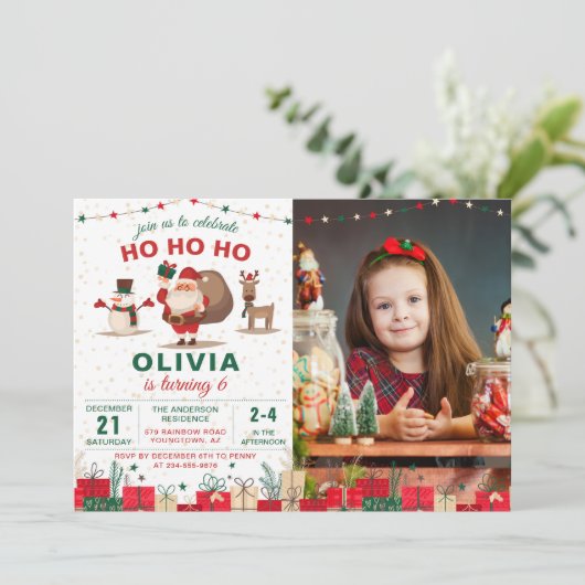 kerstfeestdag kerstfeestdag foto kaart (Staand voorkant)