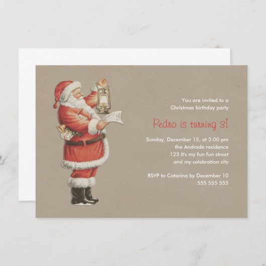 Kerstfeestdag kerstfeestdag kaart (Voorkant / Achterkant)