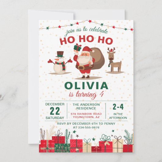 Kerstfeestdag kerstfeestdag kerstfeestdag kaart (Voorkant)