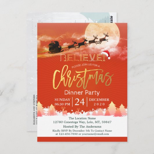 Kerstfeestdag kerstfeestkerstfeestkerstfeestdag: S Briefkaart (Voorkant / Achterkant)