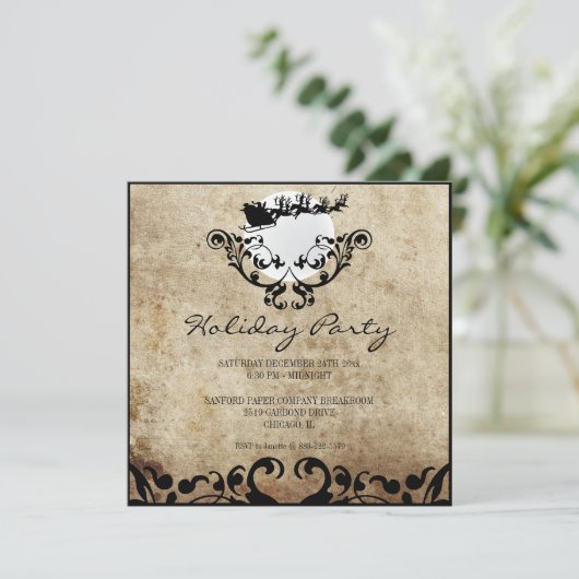 Kerstfeestdag — Kerstman en rendier Kaart (Staand voorkant)