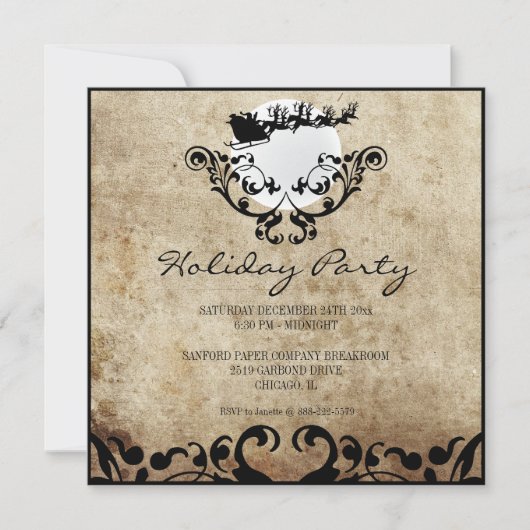 Kerstfeestdag — Kerstman en rendier Kaart (Voorkant)