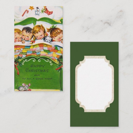 kerstfeestdag kinderen toevoegen berichtkaart visitekaartje (Voorkant / Achterkant)
