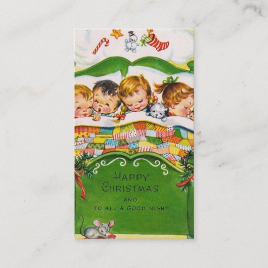 kerstfeestdag kinderen toevoegen berichtkaart visitekaartje (Voorkant)