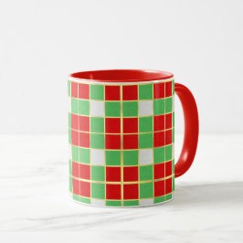 Kerstfeestdag kleuren rood groen patroonkoffie mok