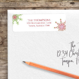 kerstfeestdag: kleurrijke sneeuwvlok etiket