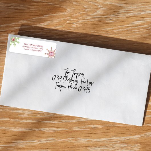 kerstfeestdag: kleurrijke sneeuwvlok etiket