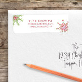 kerstfeestdag: kleurrijke sneeuwvlok etiket