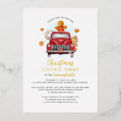 Kerstfeestdag - Koekjesbeurs Gold Folie Feestdagenkaart (Voorkant)