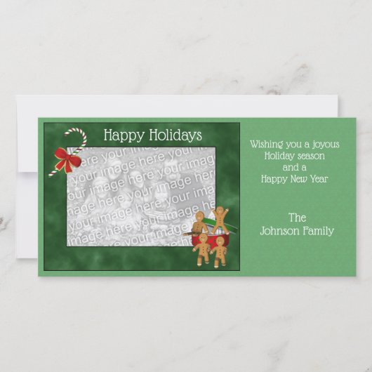 Kerstfeestdag koekjesbrood Koekjesfotokaart Feestdagenkaart (Voorkant)