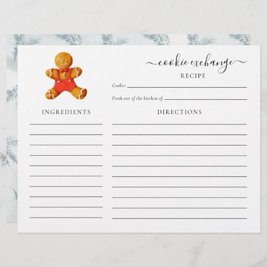 Kerstfeestdag Koekjeswisselaar Ontvang Briefhoofd (Voorkant / Achterkant)