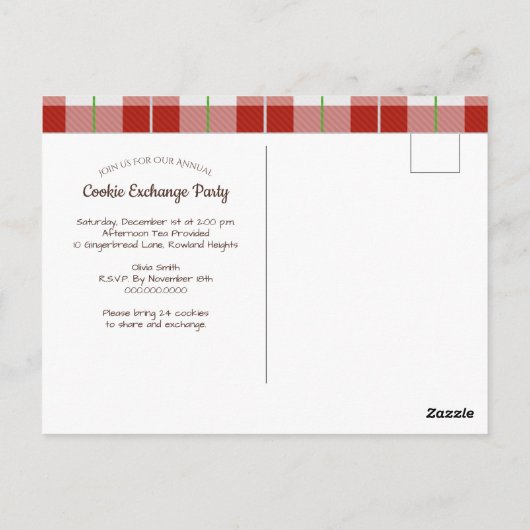 Kerstfeestdag Koekkeruitwisseling Briefkaart (Achterkant)