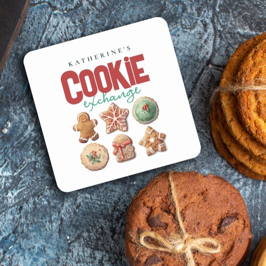 Kerstfeestdag Koekkeruitwisseling Kartonnen Onderzetters