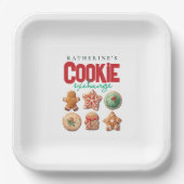 Kerstfeestdag Koekkeruitwisseling Papieren Bordje (Voorkant)