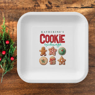 Kerstfeestdag Koekkeruitwisseling Papieren Bordje
