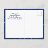 Kerstfeestdag konijn blauw Wit Vredesjaar Feestdagenkaart (Achterkant)