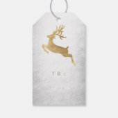 kerstfeestdag - Label Silver Gold Reniadeer Cadeaulabel (Achterkant)