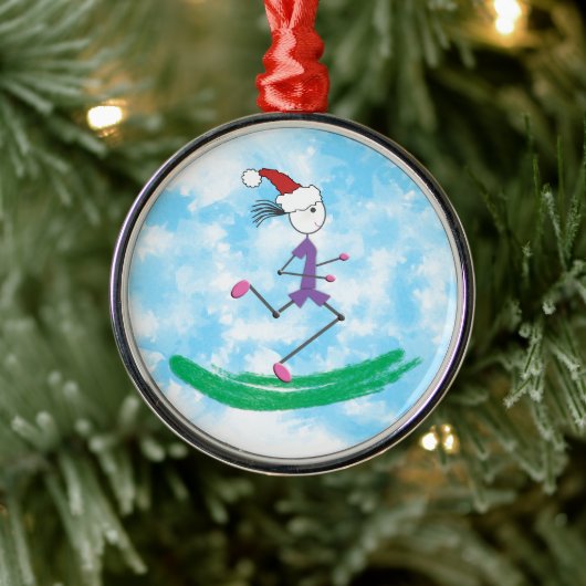 Kerstfeestdag, Lady Runner © Runner Metalen Ornament (Boom)