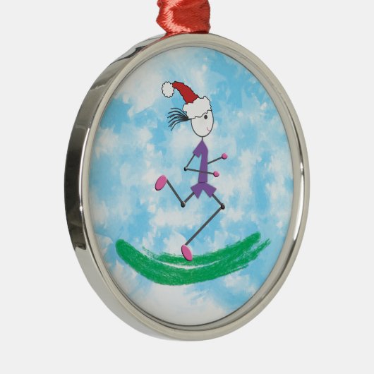 Kerstfeestdag, Lady Runner © Runner Metalen Ornament (Rechts)