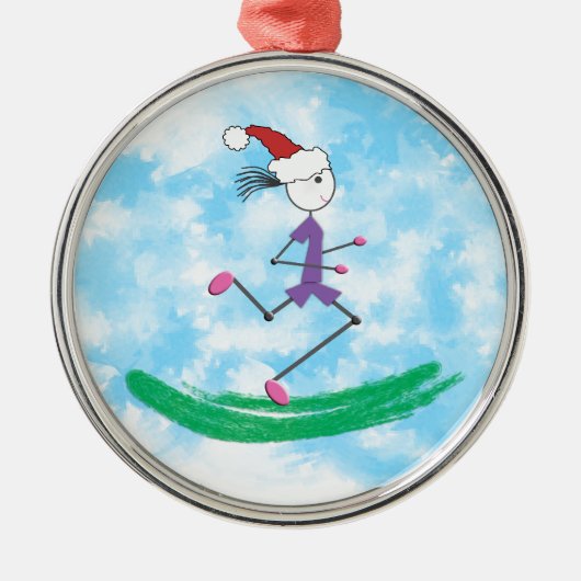 Kerstfeestdag, Lady Runner © Runner Metalen Ornament (Voorkant)